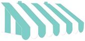 3-D Teal & White Awning Wall Decoration