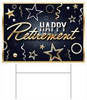 Plastic Happy Retirement Yard Sign
