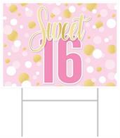 Plastic Sweet 16 Yard Sign