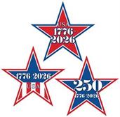 Semiquincentennial Mini Star Cutouts