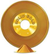 Gold Plastic Record Centerpiece