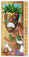 Tiki Man Restroom Door Cover