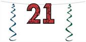 "21" Glittered Streamer