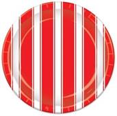 Red & White Stripes Plates