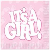 It's A Girl! Beverage Napkins