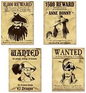 Pirate Wanted Sign Cutouts