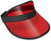 Clear Red Plastic Dealer's Visor