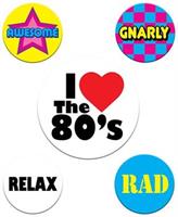 80's Party Buttons