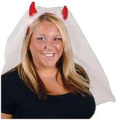 Devil Horns Headband w/Veil