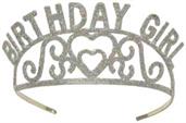 Glittered Metal Birthday Girl Tiara