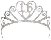 Glittered Metal "16" Tiara