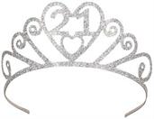 Glittered Metal "21" Tiara