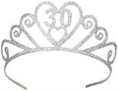 Glittered Metal "30" Tiara