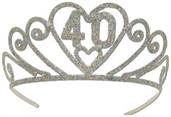 Glittered Metal "40" Tiara