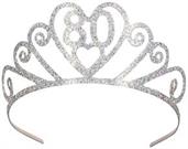 Glittered Metal "80" Tiara