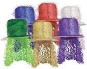 Tinsel Top Hat w/Curly Wig