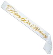 Gltrd Happy "60th" Birthday Satin Sash