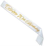 Gltrd Happy "70th" Birthday Satin Sash