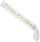 Gltrd Happy "80th" Birthday Satin Sash