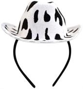 Cow Print Cowboy Hat Headband