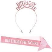 Birthday Princess Hdbnd & Gltrd Sash Set