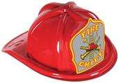 Red Plastic Fire Chief Hat