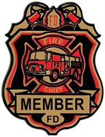 Fire Chief Plastic Badge w/Clip