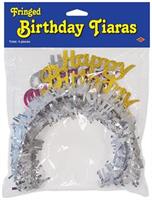 Pkgd Happy Birthday Tiaras w/Fringe