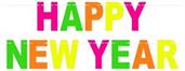 Neon Happy New Year Streamer