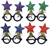 Glittered New Year Star Bopper Glasses