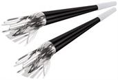 Black Foil Horns w/Silver Tassel