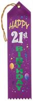 Happy "21st" Birthday Award Ribbon