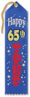 Happy "65th" Birthday Award Ribbon
