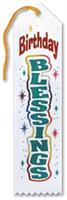 White Birthday Blessings Ribbon