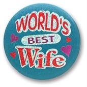 World's Best Wife Satin Button