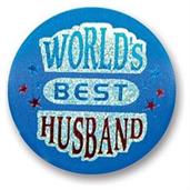 World's Best Husband Satin Button