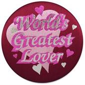 World's Greatest Lover Satin Button