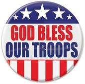 God Bless Our Troops Button