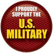 I Proudly Support The US Military Button