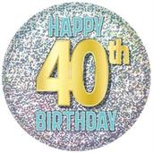 40th Birthday Button