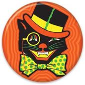 Vintage Halloween Cat Button