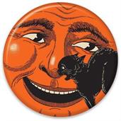 Vintage Halloween Cat & Moon Button