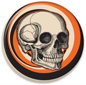 Vintage Halloween Skull Button