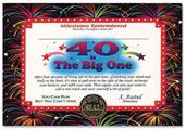 40 Is The Big One Certificate