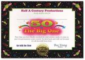 50 Is The Big One Certificate