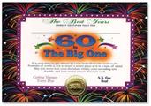 60 Is The Big One Certificate