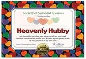 Heavenly Hubby Certificate