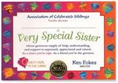 Very Special Sister Certificate