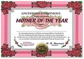 Mother Of The Year Certificate