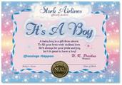 It's A Boy Certificate